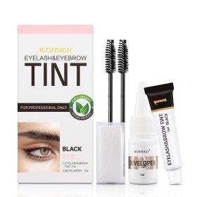 ICONSIGN Eyelash Eyebrow Dye Tint Kit Brow Lamination Mascara Lift Tinting Tattoo Dye Eyes Makeup Tools (Color: brown)