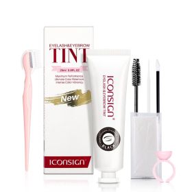 ICONSIGN Lashes Eyebrow Tint Kit Professional Fast Perming Dye Brow Mascara Tattoo Cream Waterproof Long Lasting 60 To 90 Days (Color: brown)