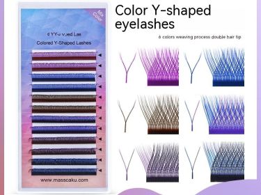 Color YY Type Grafting Eyelashes Blue Purple Mixed Color (Option: 007C-10mm)